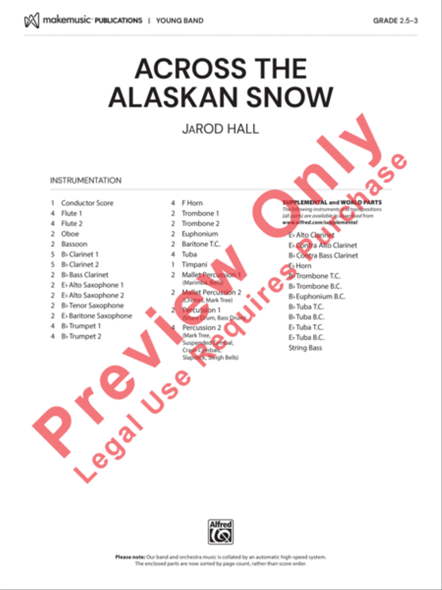 Across the Alaskan Snow Across the Alaskan Snow Concert Band scores gallery preview page 2