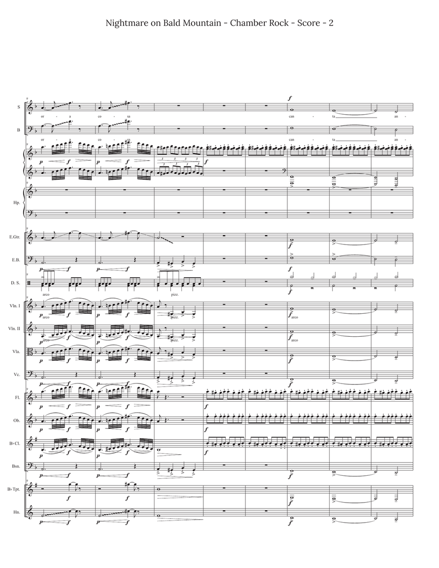 Night on Bald Mountain for Chamber Rock Group Large Ensemble scores gallery preview page 2