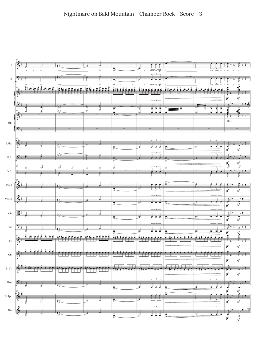 Night on Bald Mountain for Chamber Rock Group Large Ensemble scores gallery preview page 3