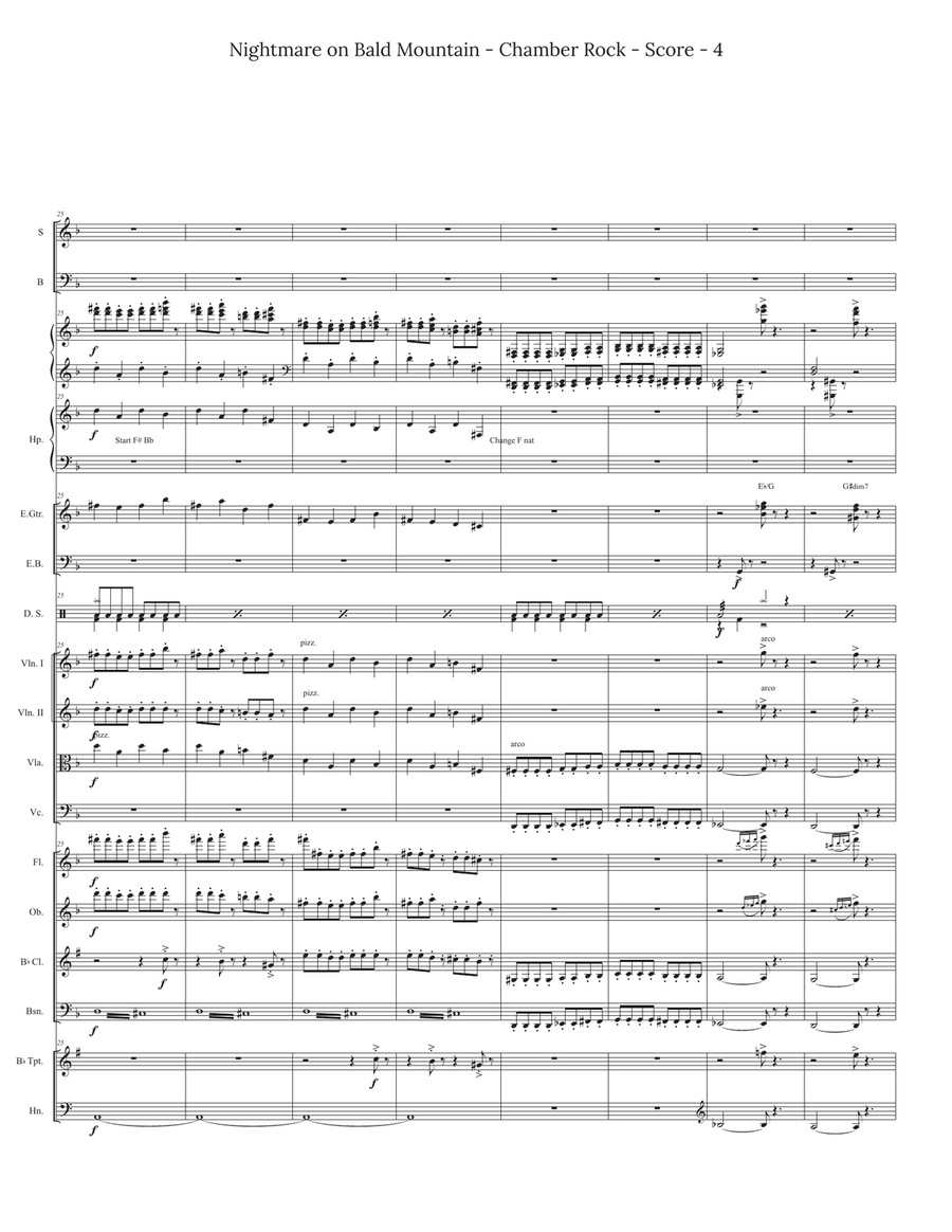 Night on Bald Mountain for Chamber Rock Group Large Ensemble scores gallery preview page 4