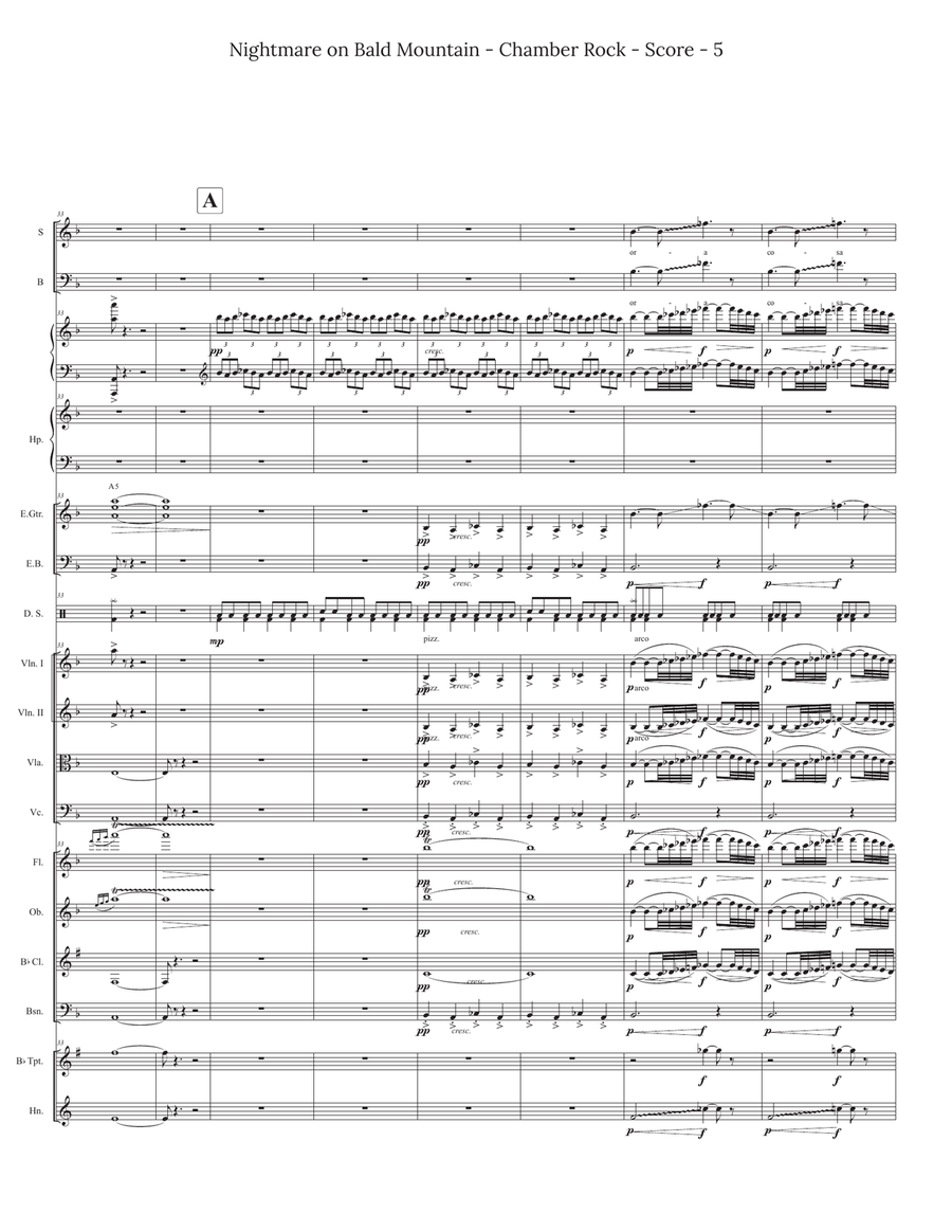 Night on Bald Mountain for Chamber Rock Group Large Ensemble scores gallery preview page 5