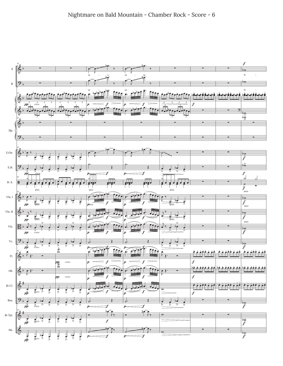 Night on Bald Mountain for Chamber Rock Group Large Ensemble scores gallery preview page 6