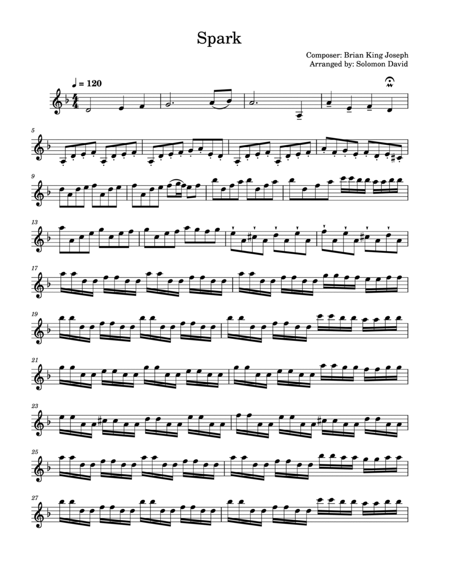 SPARK Violin Solo scores gallery preview page 1