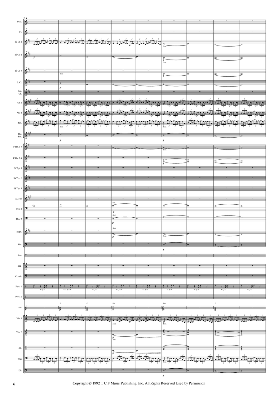 Last Of The Mohicans (Main Theme) Full Orchestra scores gallery preview page 6