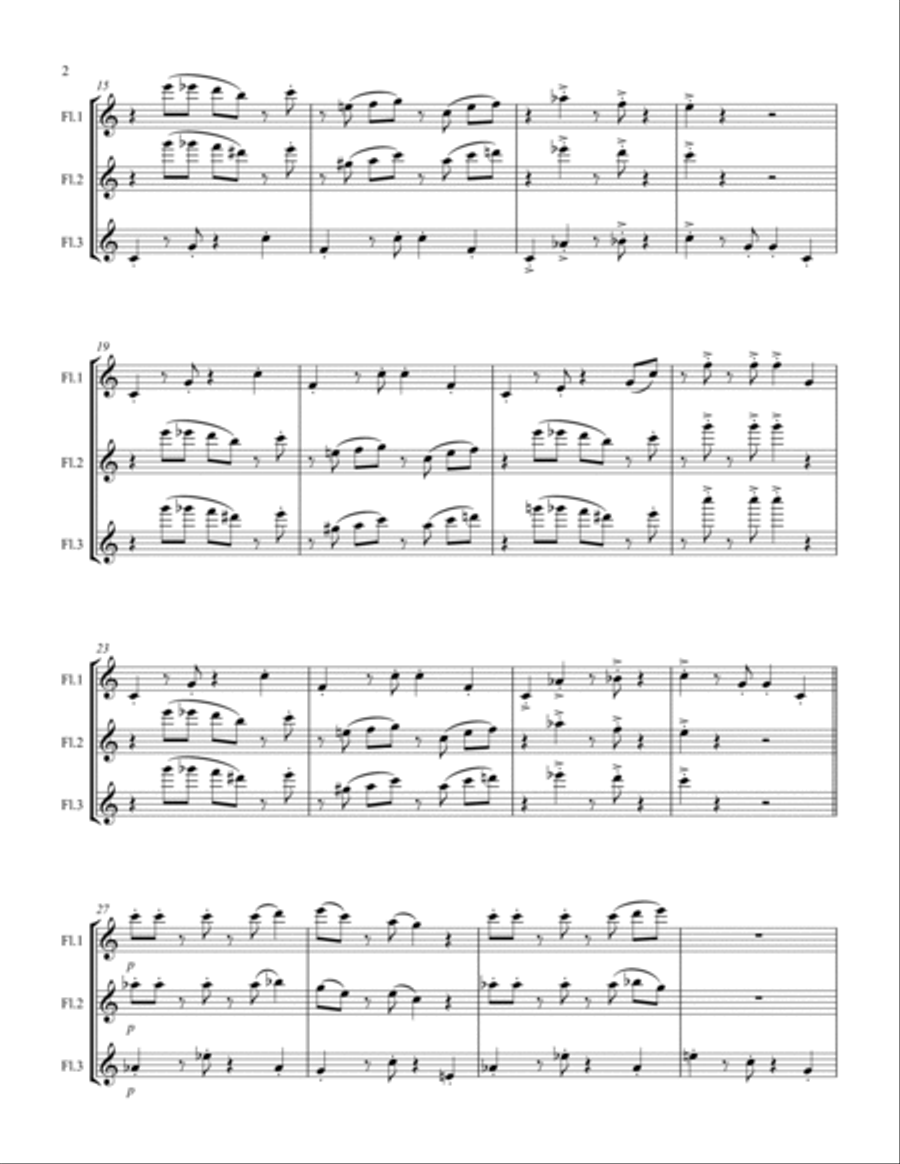 Super Mario Bros Theme Flute Trio scores gallery preview page 2