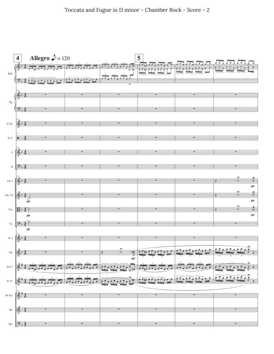 Toccata and Fugue in D minor for Chamber Rock Group Toccata and Fugue in D minor for Chamber Rock Group Large Ensemble scores gallery preview page 2