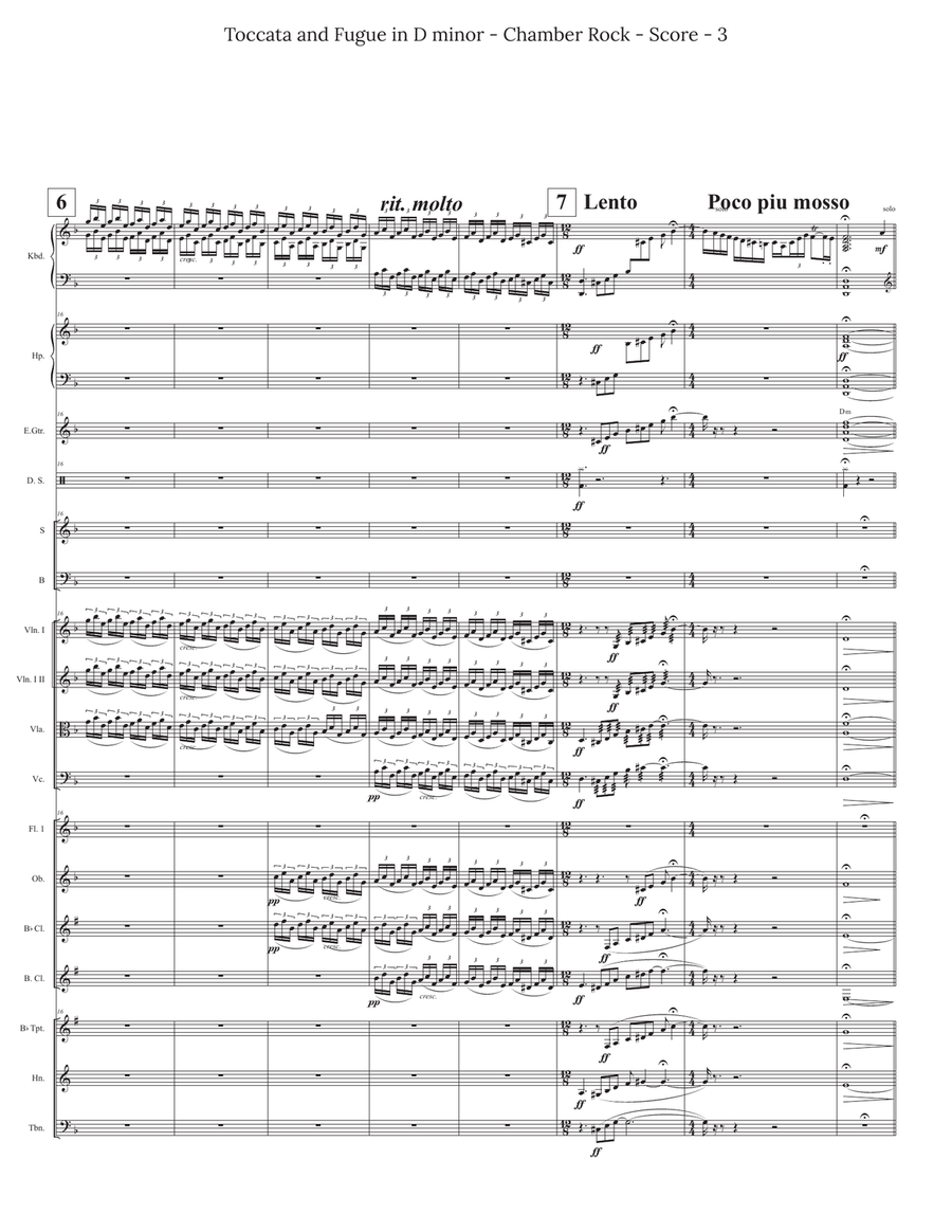Toccata and Fugue in D minor for Chamber Rock Group Toccata and Fugue in D minor for Chamber Rock Group Large Ensemble scores gallery preview page 3