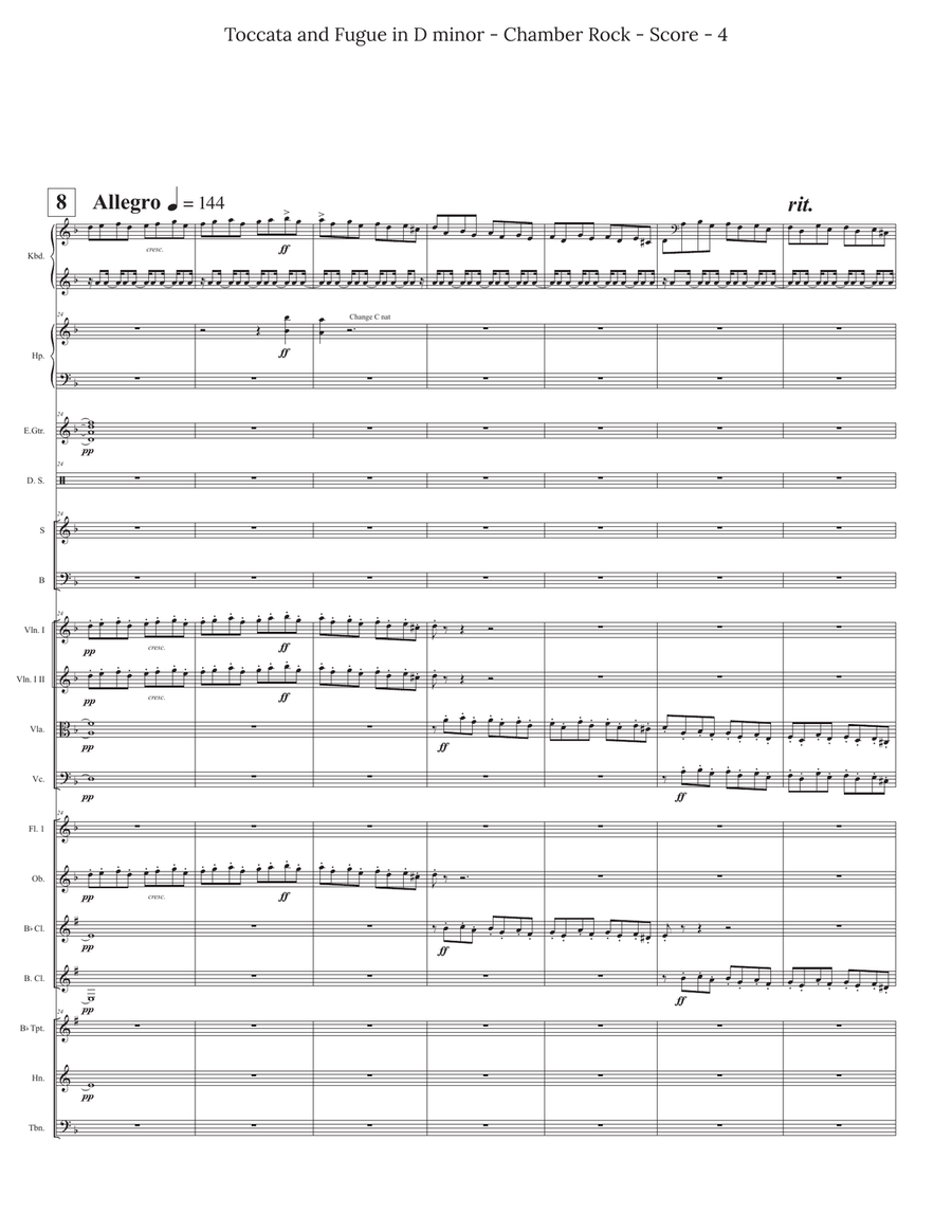 Toccata and Fugue in D minor for Chamber Rock Group Toccata and Fugue in D minor for Chamber Rock Group Large Ensemble scores gallery preview page 4