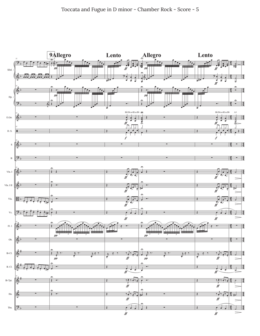 Toccata and Fugue in D minor for Chamber Rock Group Toccata and Fugue in D minor for Chamber Rock Group Large Ensemble scores gallery preview page 5