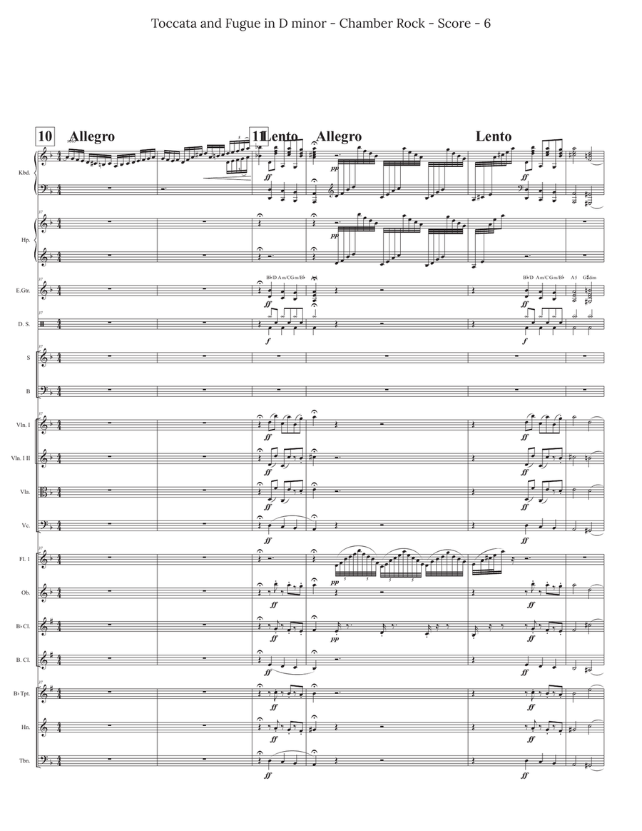 Toccata and Fugue in D minor for Chamber Rock Group Toccata and Fugue in D minor for Chamber Rock Group Large Ensemble scores gallery preview page 6
