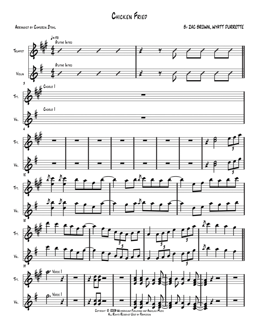Chicken Fried Trumpet scores gallery preview page 1