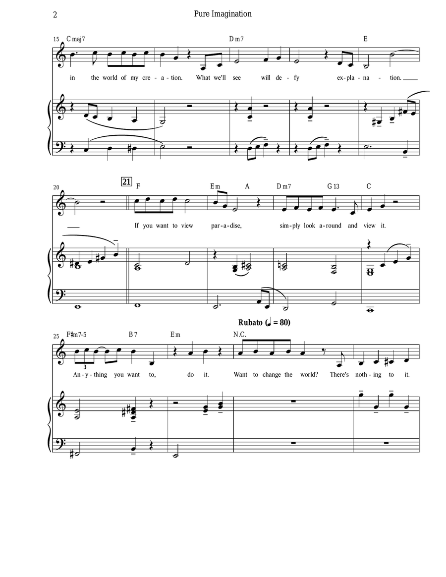 Pure Imagination Piano scores gallery preview page 4