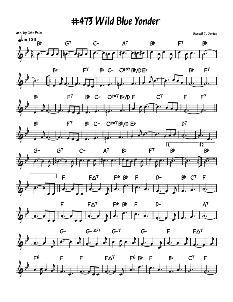 Wild Blue Yonder Piano scores gallery preview page 1