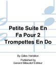 Petite Suite En Fa Pour 2 Trompettes En Do