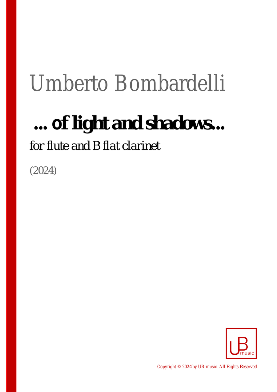 ... OF LIGHT AND SHADOWS ... for flute and clarinet Woodwind Duet scores gallery preview page 1