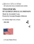 Two Poems of Georgia Douglas Johnson