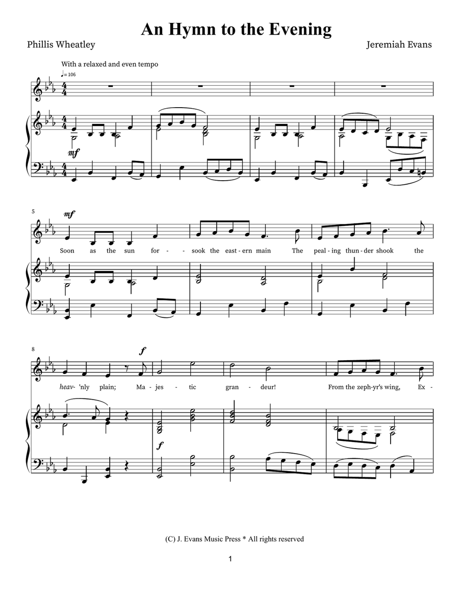 An Hymn to the Evening An Hymn to the Evening Voice Solo scores gallery preview page 2