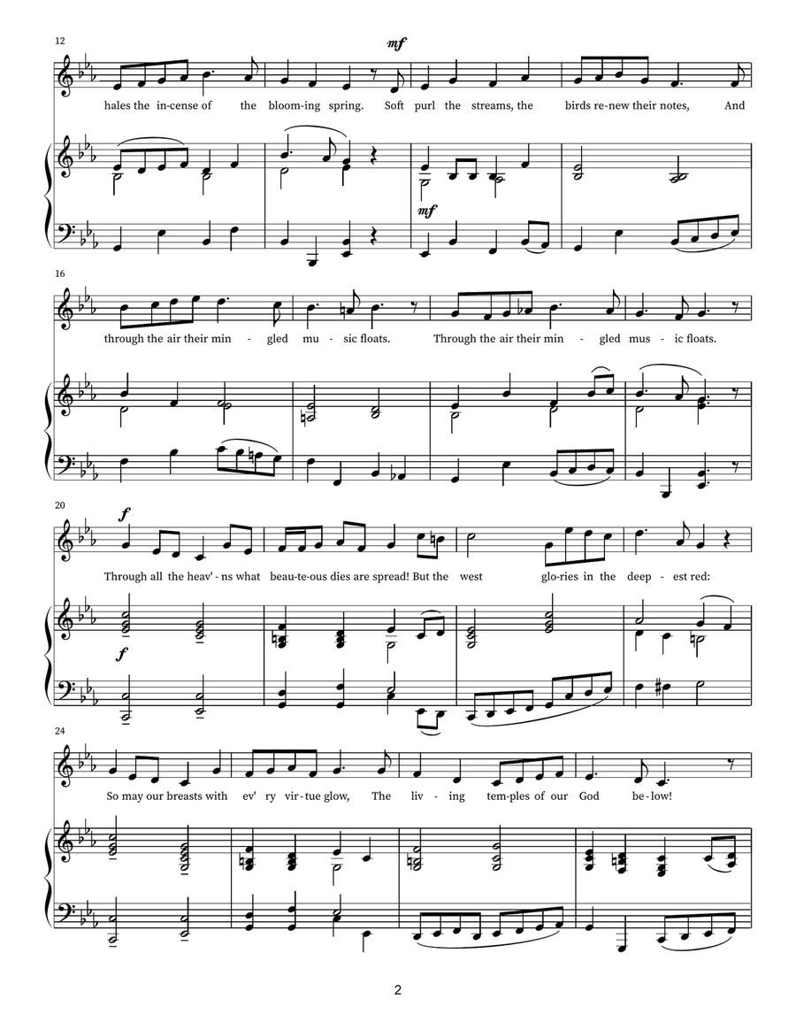 An Hymn to the Evening An Hymn to the Evening Voice Solo scores gallery preview page 3