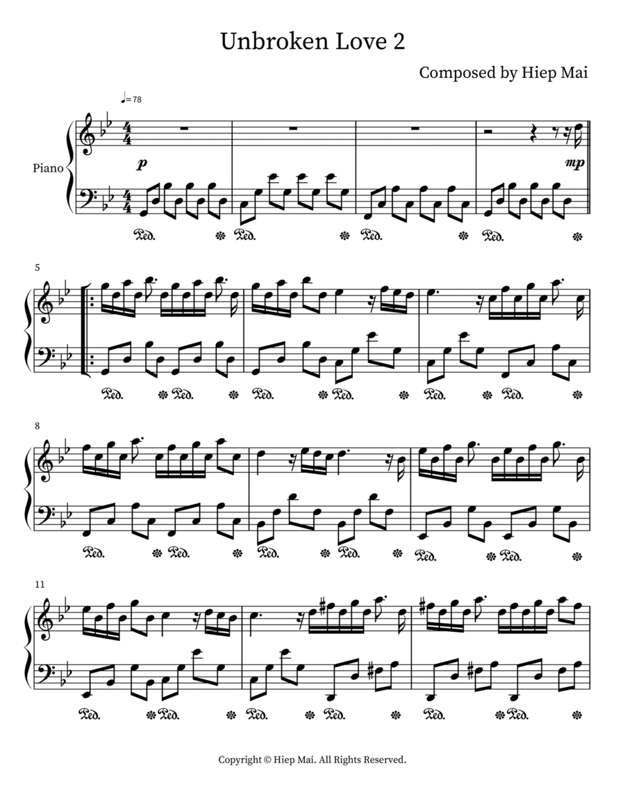Unbroken Love 2 Piano Solo scores gallery preview page 1