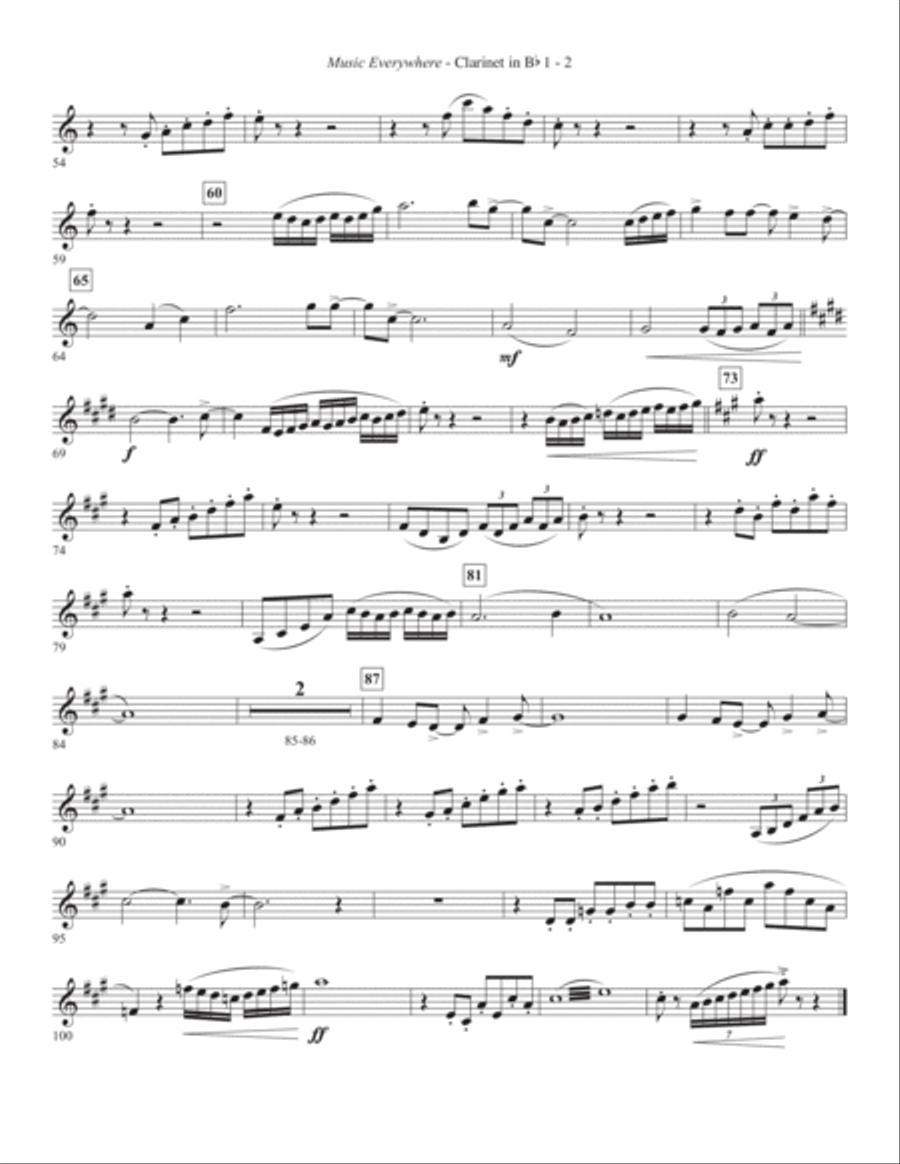 Music Everywhere - Clarinet 1 Choir scores gallery preview page 2