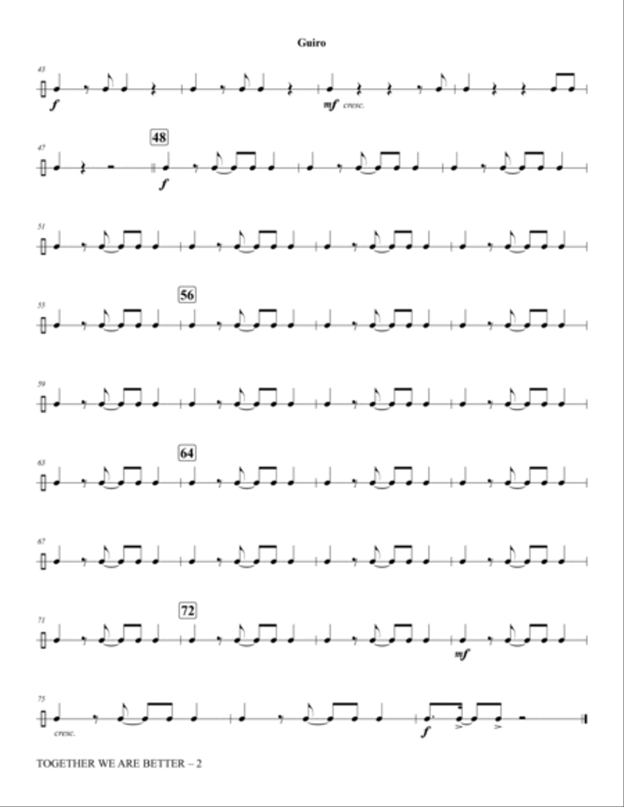 Together We Are Better (When We Sing) - Guiro Choir scores gallery preview page 2