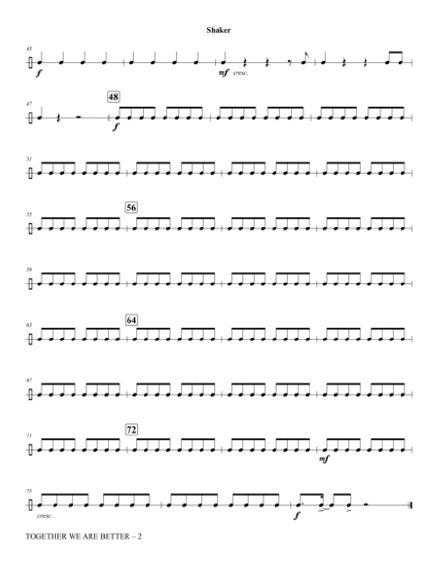 Together We Are Better (When We Sing) - Shaker Choir scores gallery preview page 2