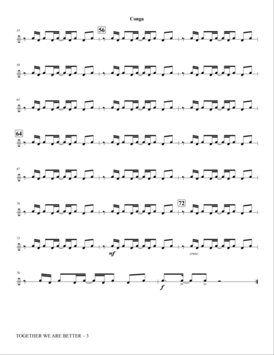 Together We Are Better (When We Sing) - Congas Choir scores gallery preview page 3