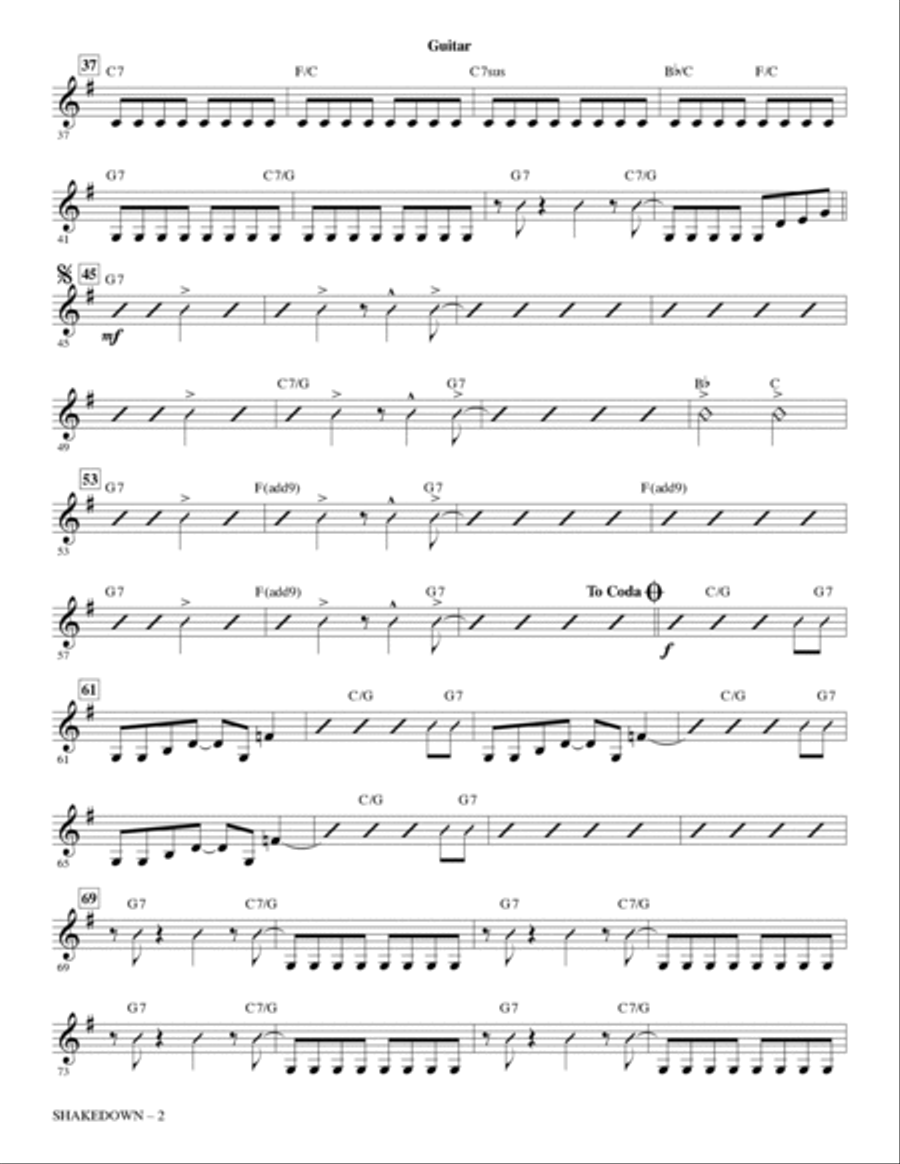 Shakedown (arr. Mac Huff) - Guitar Choir scores gallery preview page 2