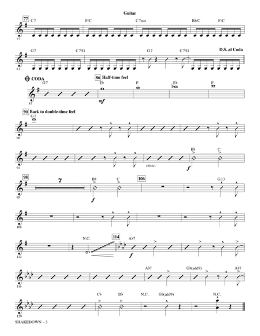 Shakedown (arr. Mac Huff) - Guitar Choir scores gallery preview page 3