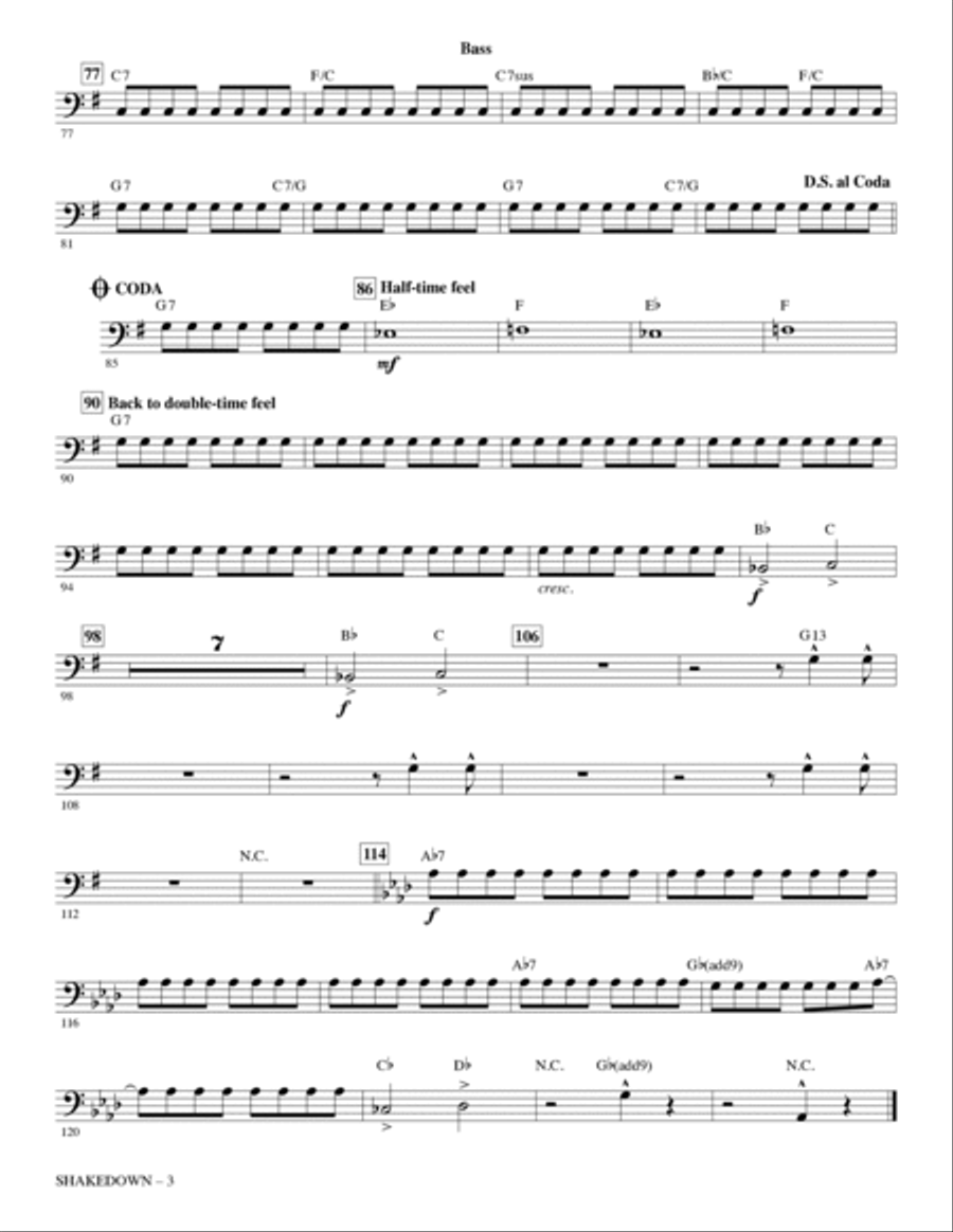 Shakedown (arr. Mac Huff) - Bass Choir scores gallery preview page 3