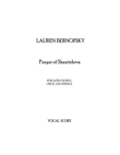 PRAYER OF SHANTIDEVA - piano/vocal score