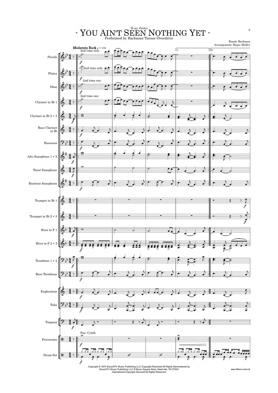 You Ain't Seen Nothin' Yet Concert Band scores gallery preview page 3
