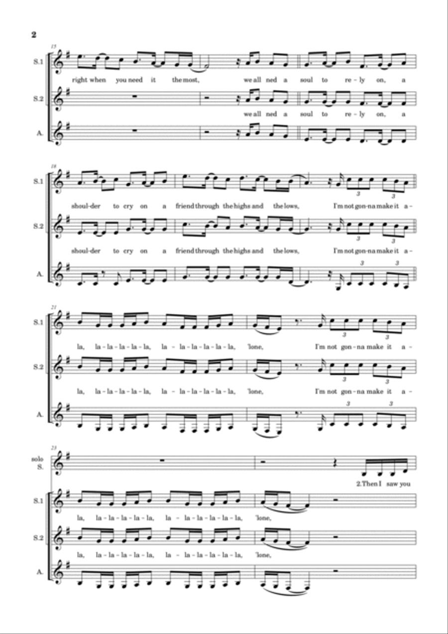 Alone, Pt. II (choir SSA) SSA scores gallery preview page 2