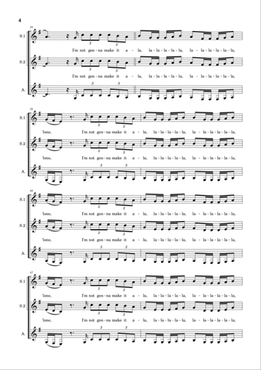 Alone, Pt. II (choir SSA) SSA scores gallery preview page 4