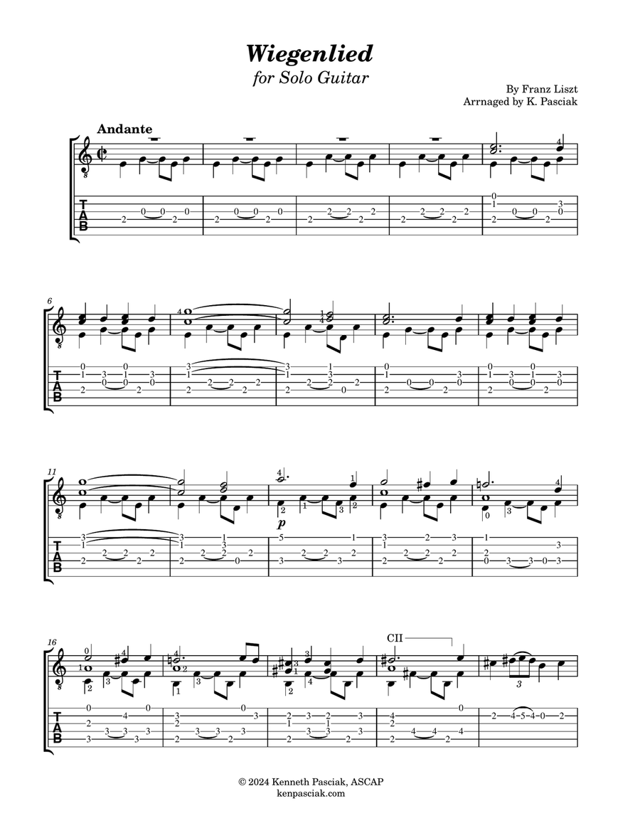 Wiegenlied (for Solo Guitar) Acoustic Guitar scores gallery preview page 3