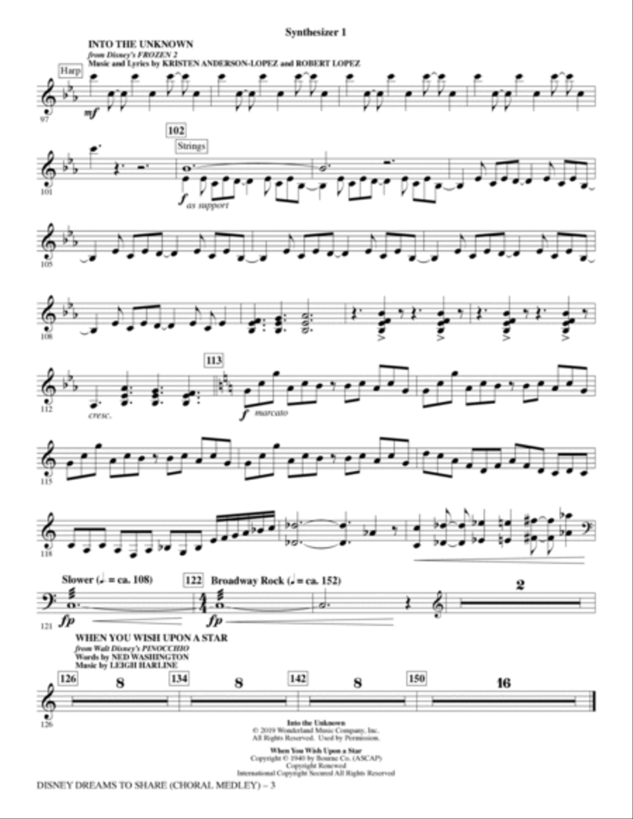 Disney Dreams To Share - Synthesizer I Choir scores gallery preview page 3