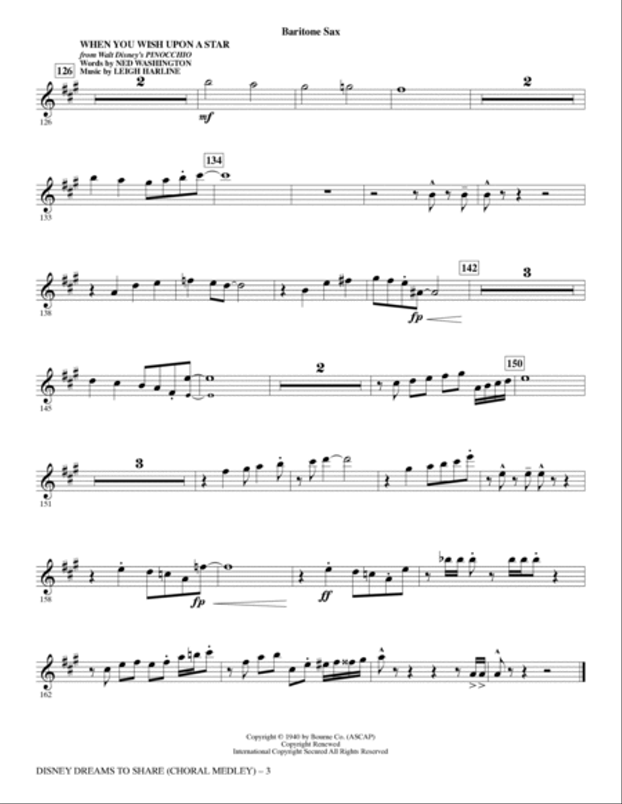 Disney Dreams To Share - Baritone Sax Choir scores gallery preview page 3