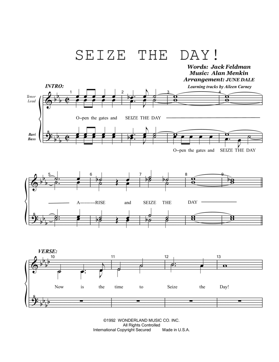 Seize The Day SSAA scores gallery preview page 1