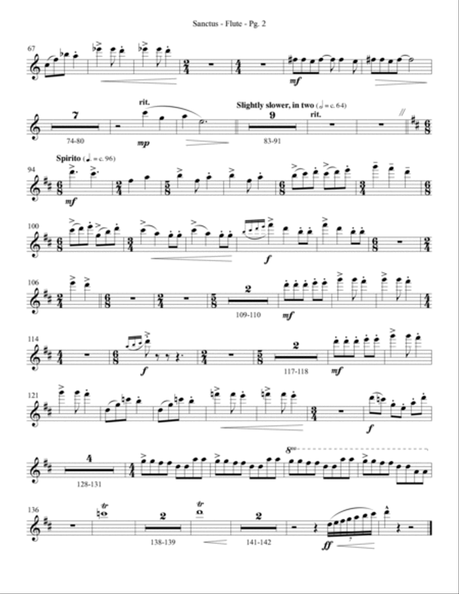 Sanctus (Chamber Orc.) - Flute Choir scores gallery preview page 2