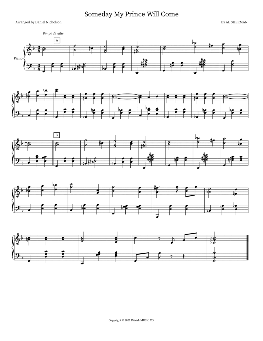 Someday My Prince Will Come Piano scores gallery preview page 1