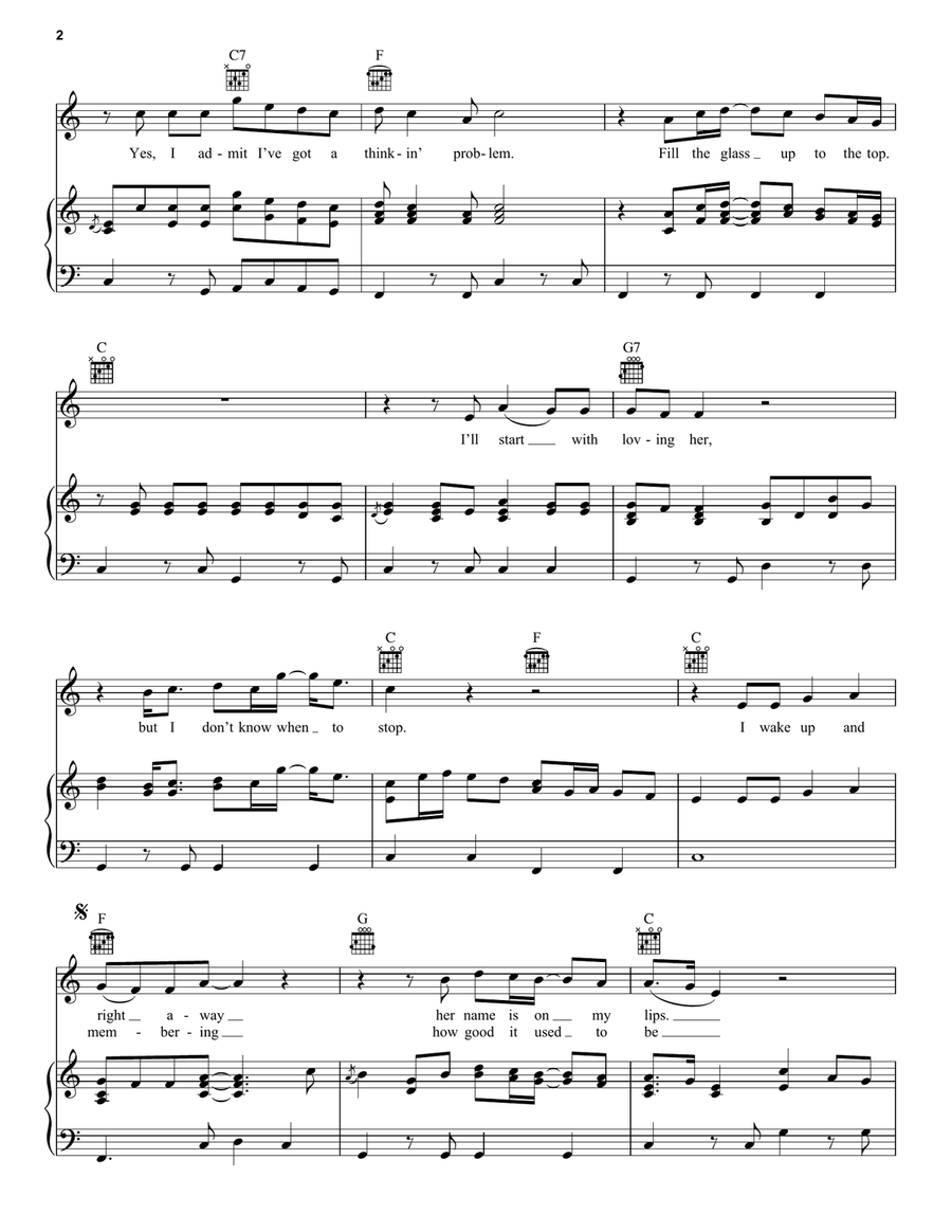 Thinkin' Problem Thinkin' Problem Piano, Vocal, Guitar scores gallery preview page 2