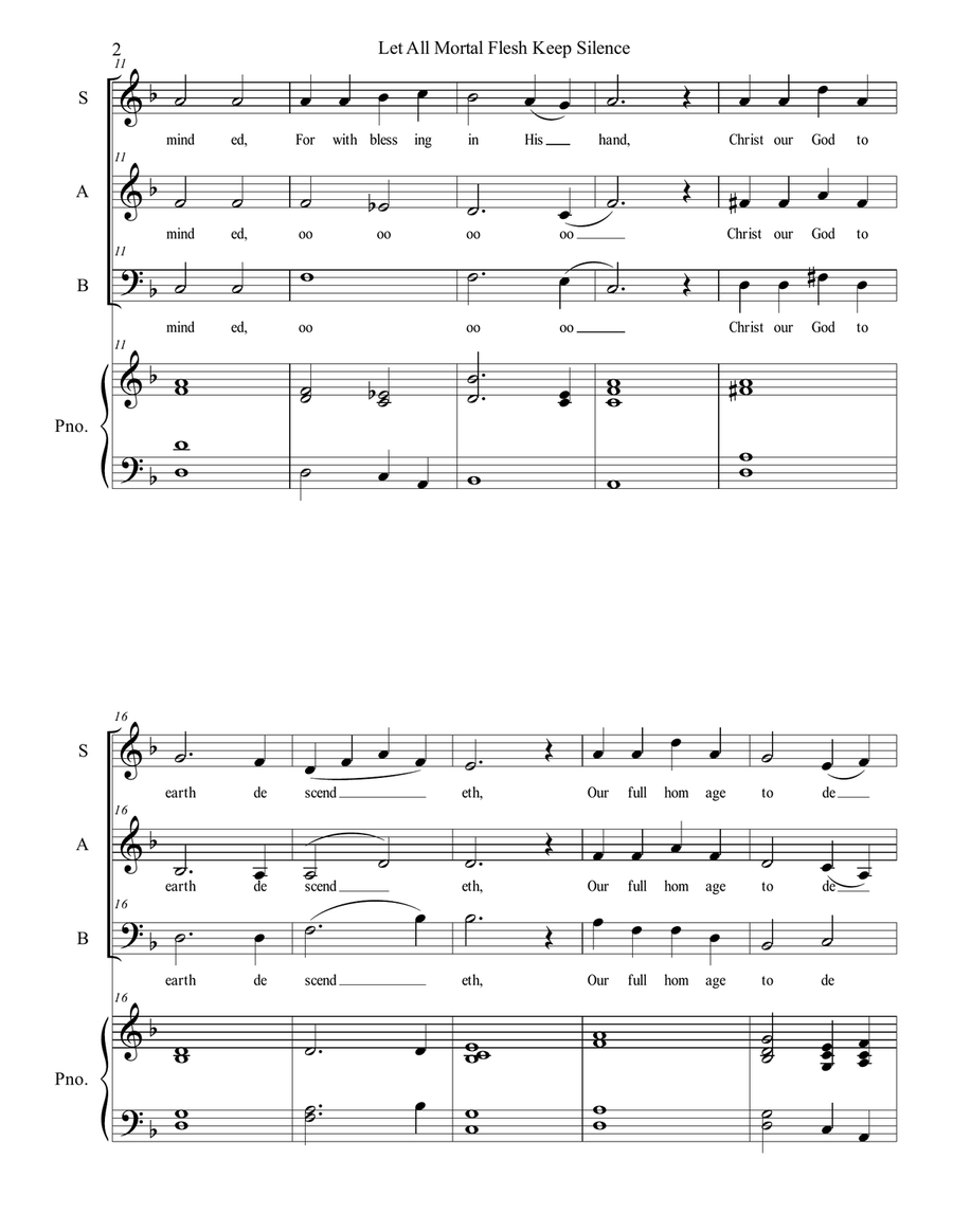 Let All Mortal Flesh Keep Silence 3-Part scores gallery preview page 2