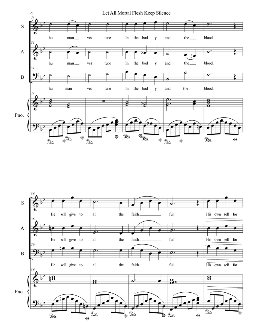 Let All Mortal Flesh Keep Silence 3-Part scores gallery preview page 4