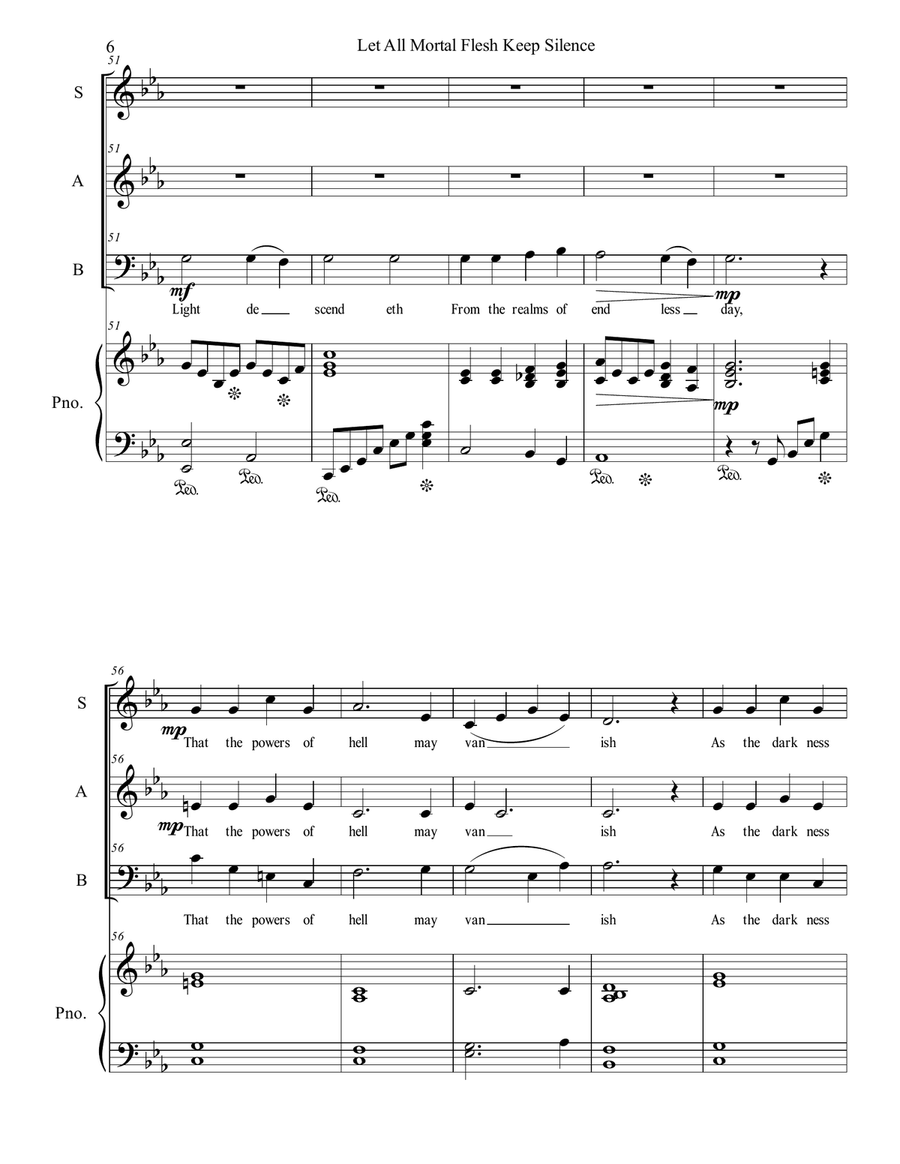 Let All Mortal Flesh Keep Silence 3-Part scores gallery preview page 6