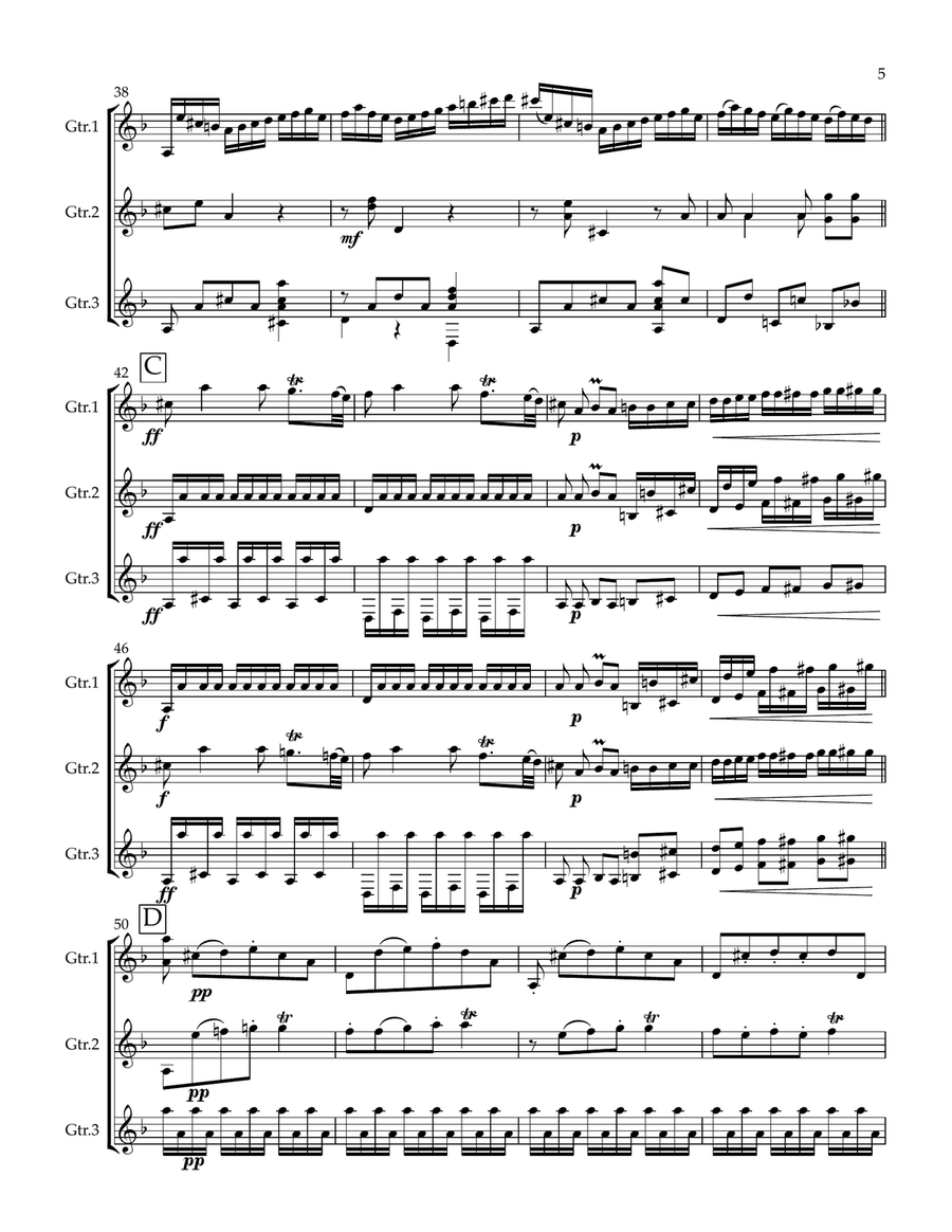 Introduction and Fandango Guitar Ensemble scores gallery preview page 5