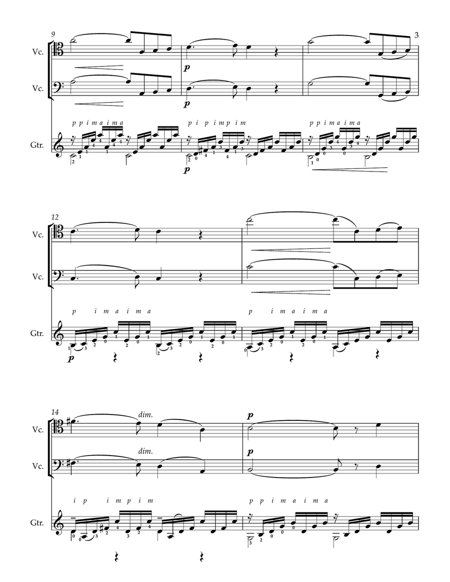 Ave Maria, on a Prelude by J.S. Bach String Duet scores gallery preview page 3