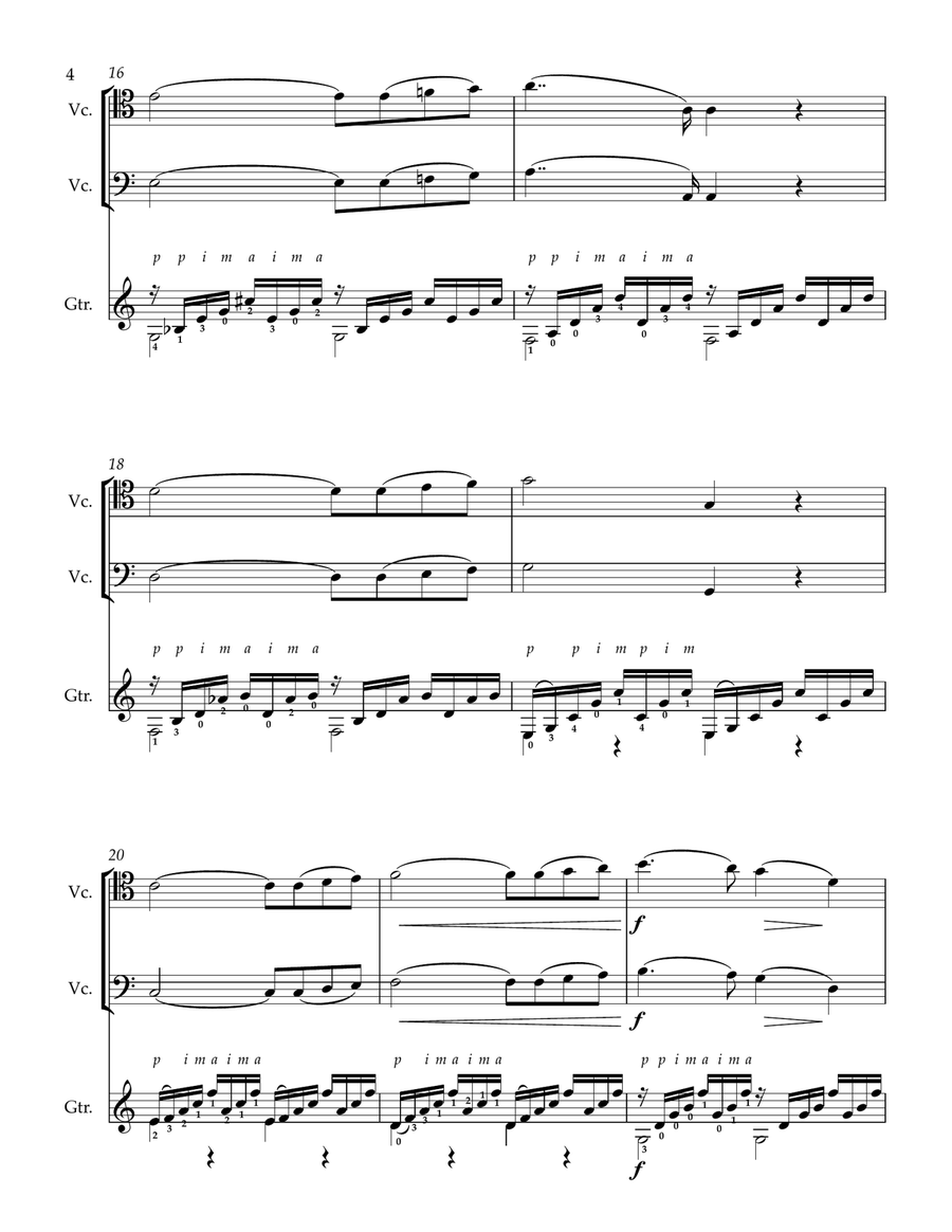 Ave Maria, on a Prelude by J.S. Bach String Duet scores gallery preview page 4