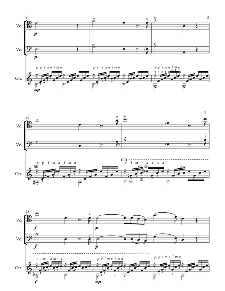 Ave Maria, on a Prelude by J.S. Bach String Duet scores gallery preview page 5
