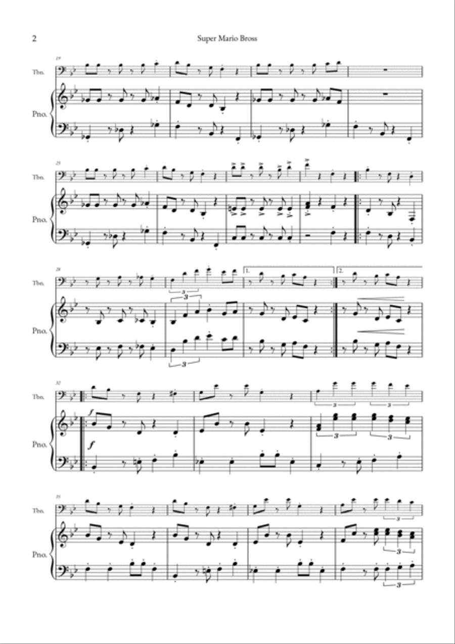 Super Mario Bros Theme Easy Piano scores gallery preview page 2