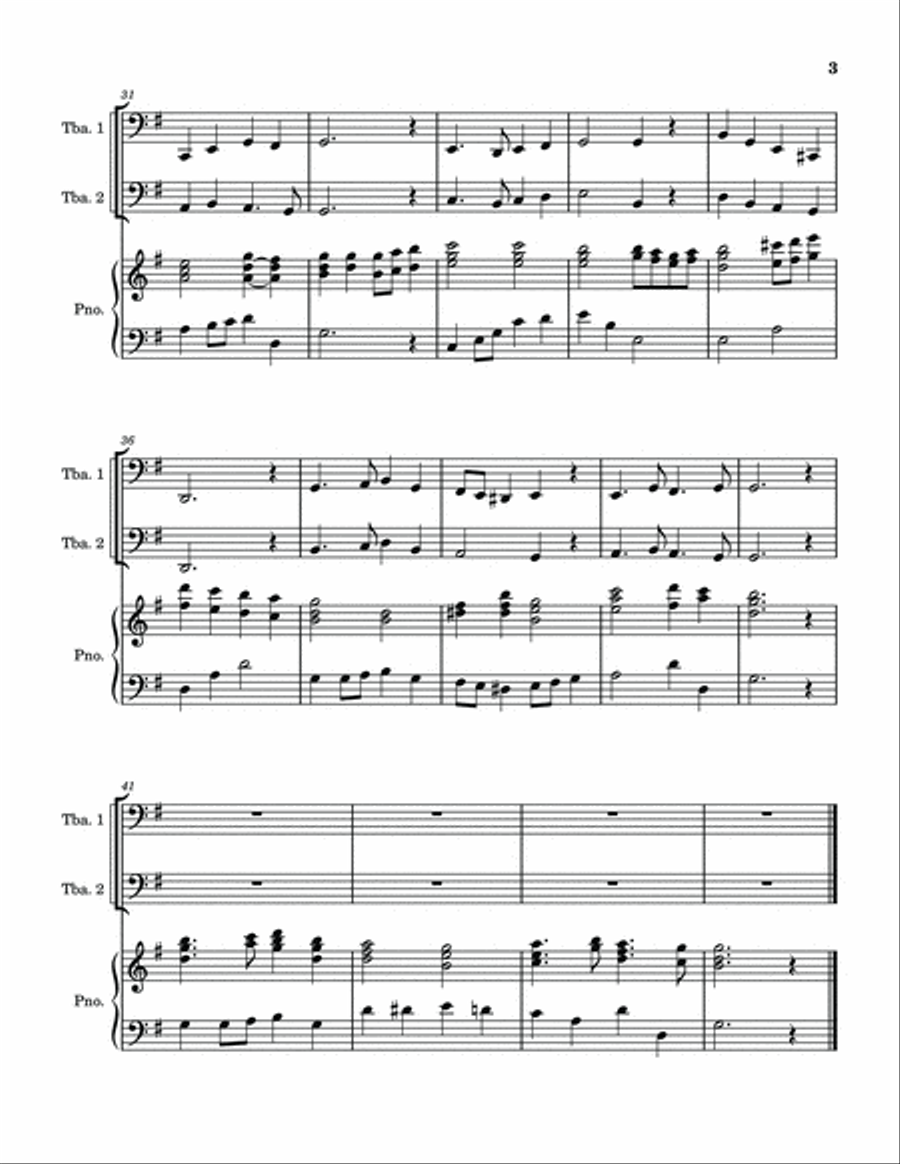 In The Bleak Midwinter - two Tubas with Piano accompaniment Brass Duet scores gallery preview page 5